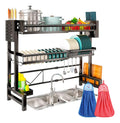 Escurridor de trastes BREEZEE extensible 62 a 100 cm sobre fregadero 2 niveles con 2 toallas de regalo