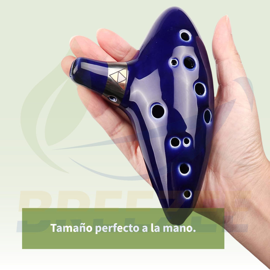 Ocarina de cerámica de 12 agujeros y sus accesorios