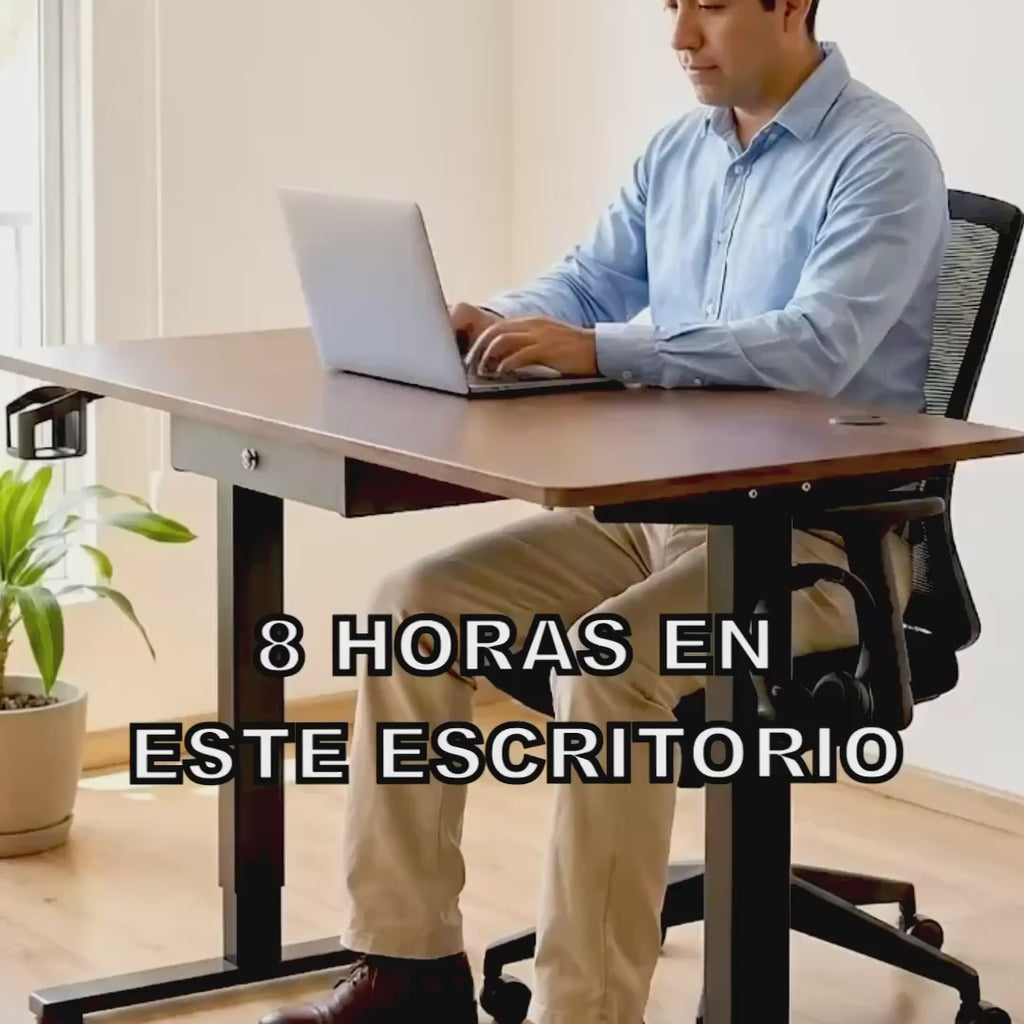Escritorio de altura ajustable manual con manivela, de 73 a 120 cm