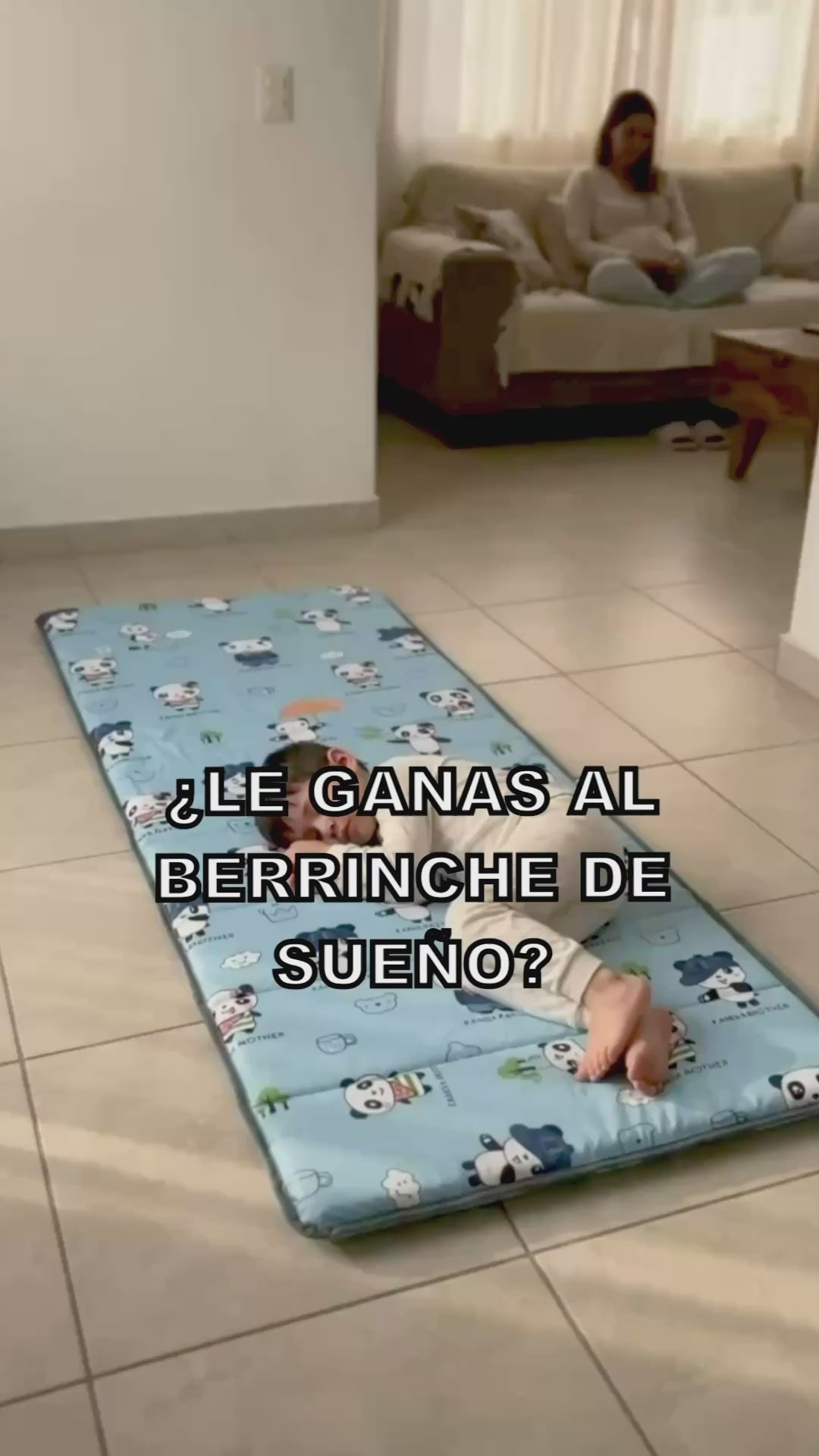 Tapete para siesta extra acolchado estampado panda: se extiende, se pliega y va en su bolsa