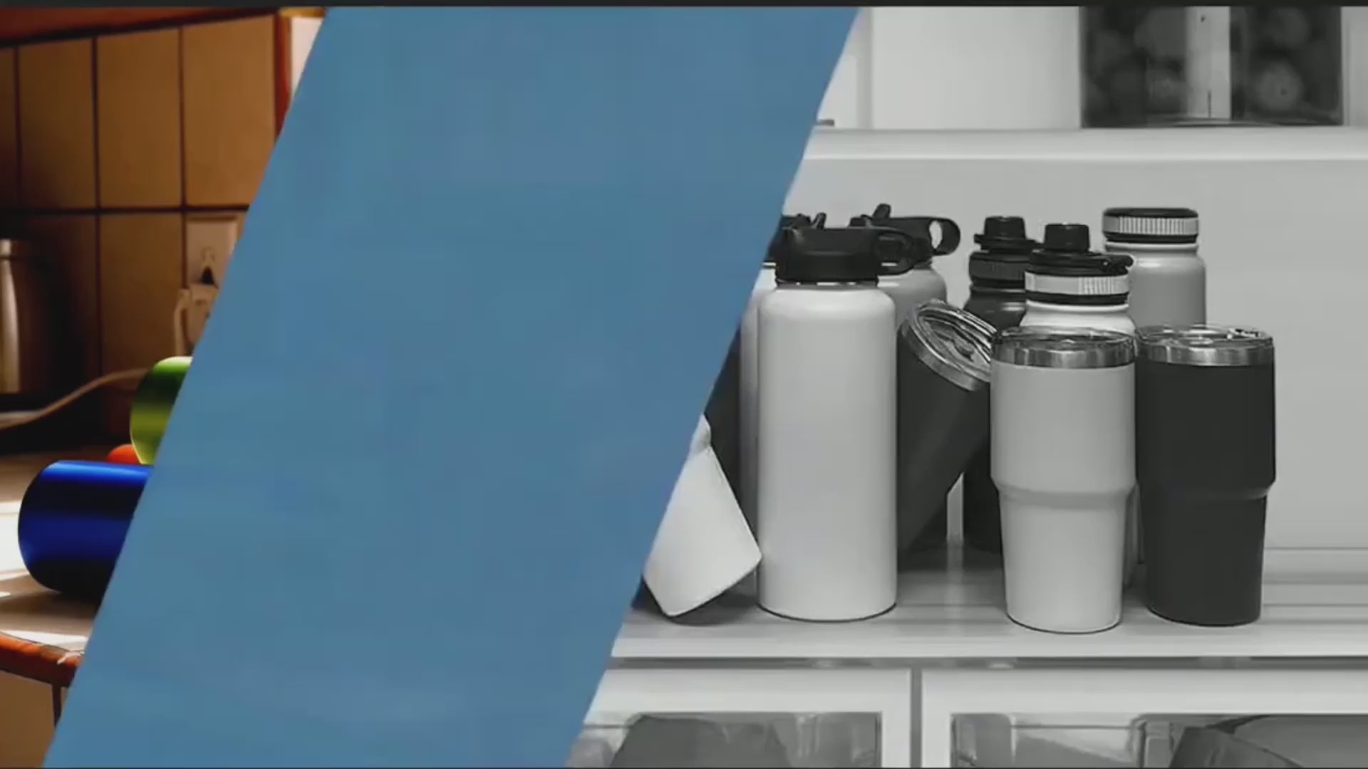 Organizador de botellas apilable BREEZEE: 16 termos, se divide en 2 modulos