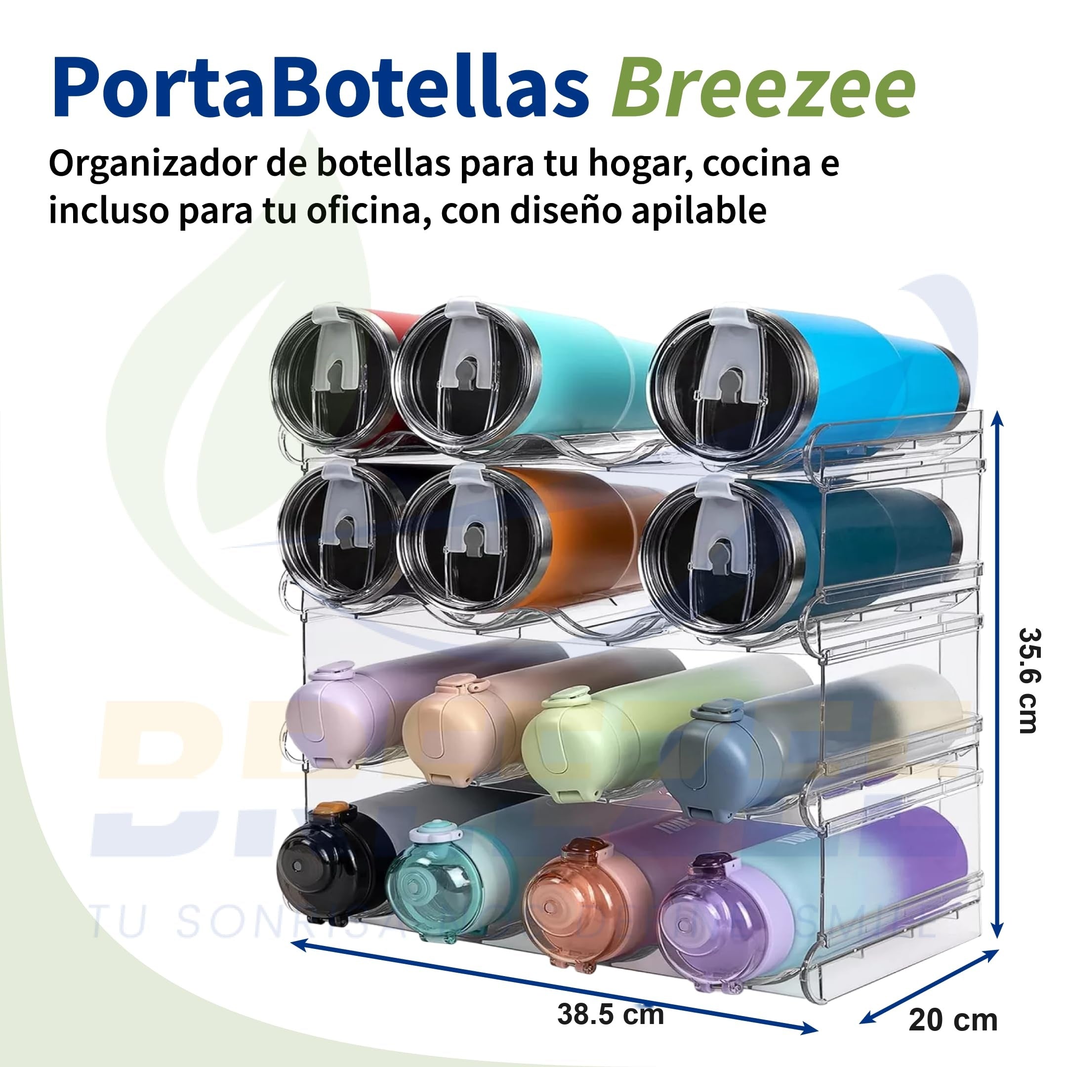 Medidas del organizador de botellas 38.5 x 20 x 35.6 cm hasta 16 botellas