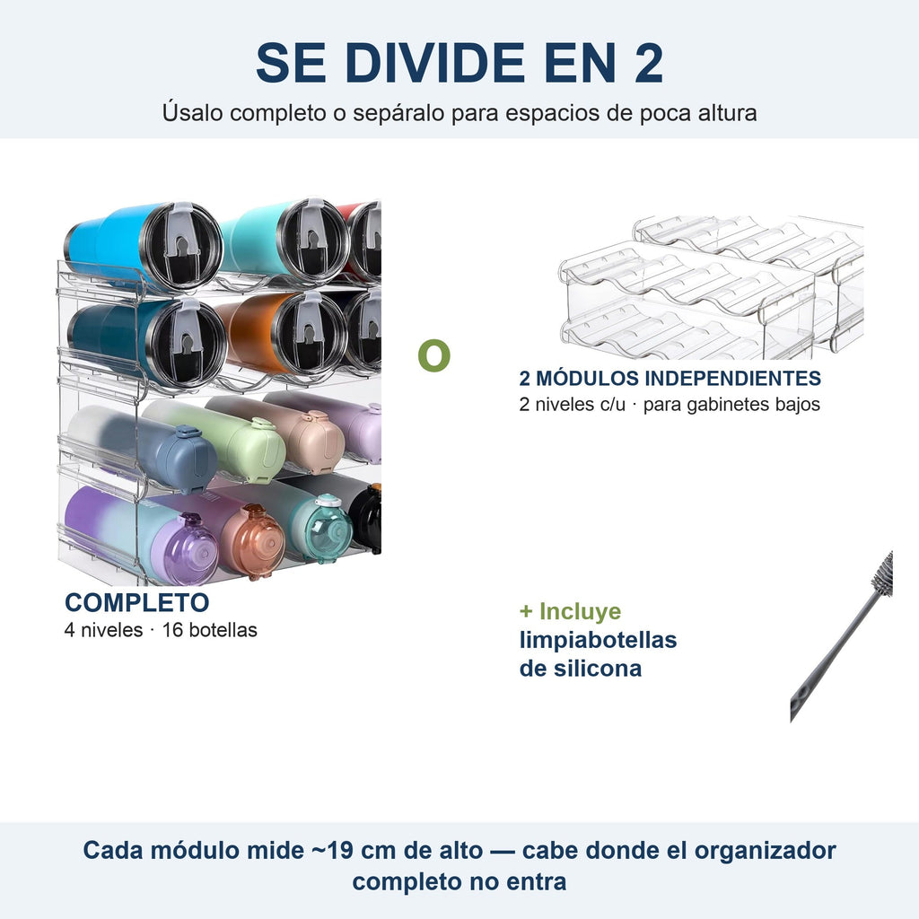 Organizador se divide en 2 modulos incluye limpiabotellas BREEZEE