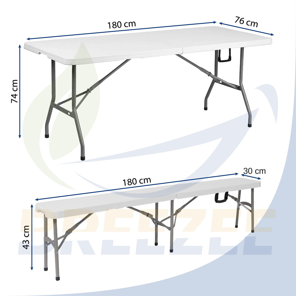 BREEZEE medidas mesa 180x76 banca 180x30