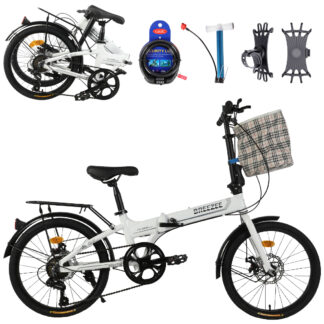 Bicicleta Plegable R20 Ajustable Frenos Disco 7v Accesorios