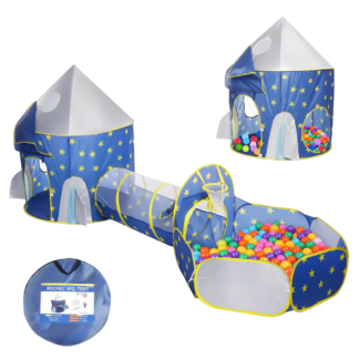 Tienda Infantil Cohete Túnel Alberca Playtent 3-1 Didactico