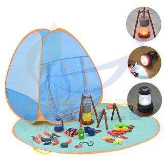 Set Tienda Campamento Infantil 44 Accesorios Lampara Fogata